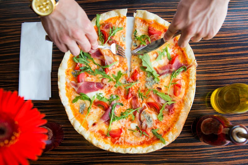 Prosciutto and fig pizza with balsamic glaze