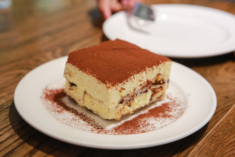 Classic tiramisu dessert with espresso and mascarpone